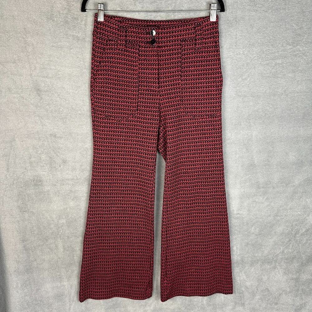 Maeve Anthropologie Pants Womens 6P Red Naomi Flare Stretch Preppy Academia - Picture 2 of 13